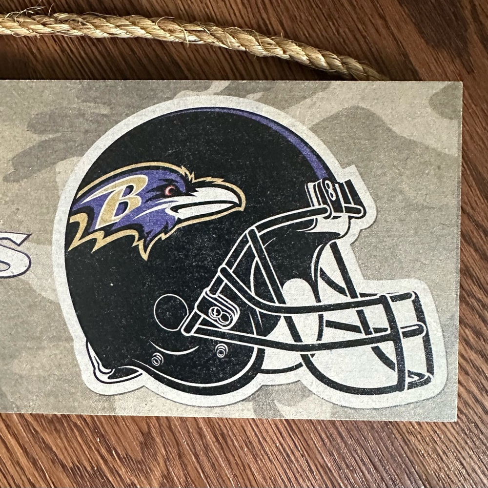 NFL Baltimore Ravens Wooden Wall Decor - 16”x 4”- Excellent Condition - Picture 5 of 6